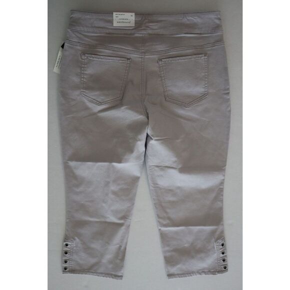 Westbound Women's Sz 14 Gray The Park Ave Fit Mid-Rise Pull On Capris - Picture 2 of 6